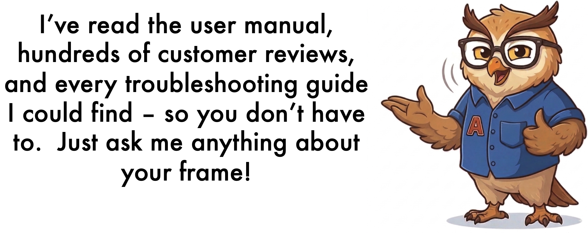 Artie the owl mascot waving